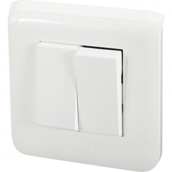 LEGRAND - Double interrupteur va et vient 10A complet - Mosaic - blanc - Legrand - large
