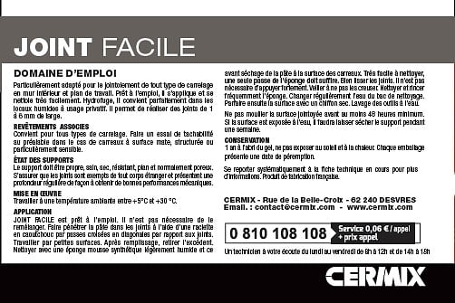 CENTRALE BRICO - Joint pâte tout type de carrelage et mosaïque, ivoire, 2.5M² - large