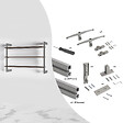 EMUCA - Kit de cadre modulaireKit de Zero avec matériel de fixation murale, Aluminium et Zamak, Peint gris pierre - vignette