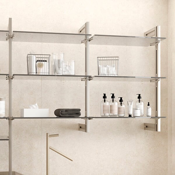 EMUCA - Kit de cadre modulaireKit de Zero avec matériel de fixation murale, Aluminium et Zamak, Peint gris pierre - large