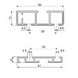 EMUCA - Kit de 2 portes coulissantes et Flow de ferrures pour armoires à fermeture souple avec rails de surface 2,35m, panneaux non inclus, anodisé mat - vignette