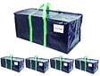 VOUNOT - Lot de 5 sacs de demenagement grand format avec sangles et poignee bleu - vignette