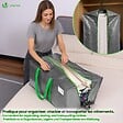 VOUNOT - Lot de 5 sacs de demenagement grand format avec sangles et poignee gris - vignette