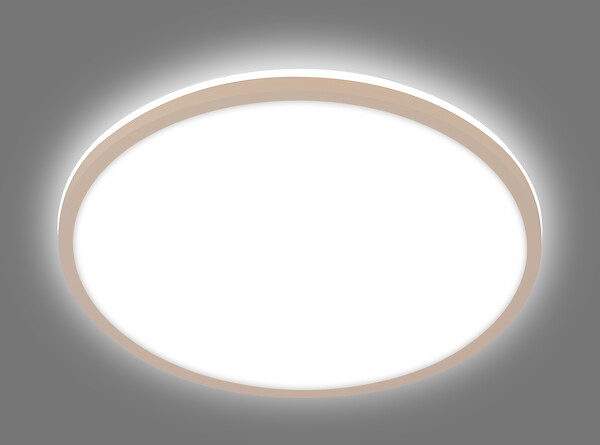BRILONER - Plafonnier LED rond métal LANA Beige 1500lm 4000K - large