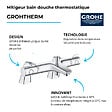 GROHE - Robinet bain thermostatique Grohtherm 800 avec colonnettes - vignette