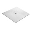 MARMOX - Receveur résine U-Tile blanc imitation ardoise - grille carrée centrée - vignette