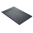 MARMOX - Receveur résine U-Tile imitation marbre noir - grille caniveau excentrée - vignette