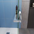 AICA SANITAIRE - Paroi de douche à l'italienne en bande central dépoli 140X200cm avec porte serviette-étagère chromé et une barre de fixation forme carré extensible - vignette