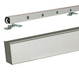 GD MENUISERIES - Porte Coulissante Gris Taupe RAL 7006 Vitrée H204 x L73 cm, Rail Alu, Coquilles - vignette