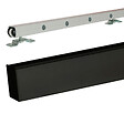 GD MENUISERIES - Porte Coulissante Athena Gris Clair Vitrée H204 x L73 cm, Rail Alu Bandeau Noir - vignette