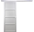 GD MENUISERIES - Porte Coulissante Tamera blanc 4 panneaux H204 x L83 cm, Rail Alu, Coquilles blanc - vignette