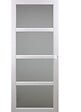 GD MENUISERIES - Porte Coulissante Tana Blanc Vitrée H204 X L83 cm, Rail Alu, Coquilles Blanc - vignette