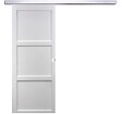GD MENUISERIES - Porte Coulissante Korya Blanc 3 panneaux H204 x L83 cm, Rail Alu, Coquilles blanc - vignette