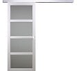 GD MENUISERIES - Porte Coulissante Tana Blanc Vitrée H204 X L63 cm, Rail Alu, Coquilles Blanc - vignette