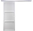GD MENUISERIES - Porte Coulissante Korya Blanc 3 panneaux H204 x L93 cm, Rail Alu, Coquilles blanc - vignette