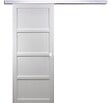 GD MENUISERIES - Porte Coulissante Tamera blanc 4 panneaux H204 x L93 cm, Rail Alu, Coquilles blanc - vignette