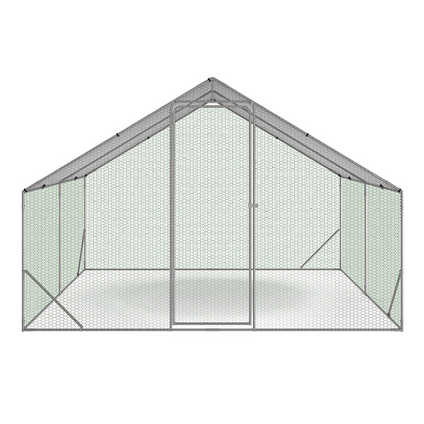 ID MARKET - Enclos poulailler 9 m² parc grillagé 3x3 M acier galvanisé - large