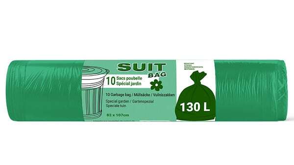 SUIT BAG - Sachet de 10 sacs poubelle jardin - 130L - large