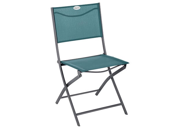 HESPERIDE - Lot de 4 Chaises de jardin pliante métal Modula Bleu Canard/Graphite - Hespéride - large