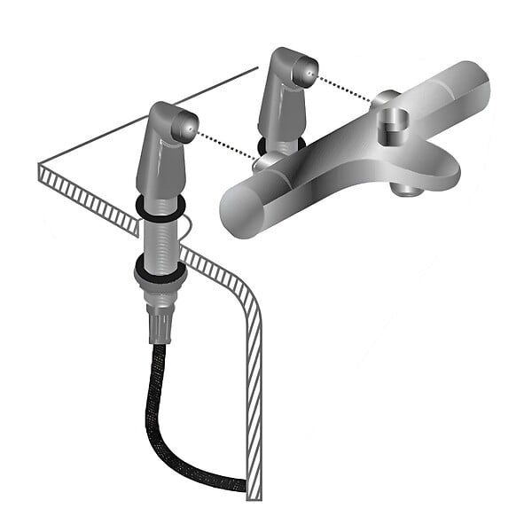 ESSEBAGNO - Colonnettes raccord bain-douche gris gun métal - large