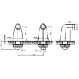 ESSEBAGNO - Colonnettes raccord bain-douche or brossé - vignette