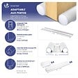 VOUNOT - Lot de 3 Boudins de Porte Isolants coupe froid Découpables 96cm Blanc - vignette