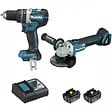 MAKITA - Pack 2 outils MAKITA DLX2210TJ1 (DGA506+DHP484+BL1850×2+DC18RC+MAK2&3) - vignette