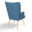 ID MARKET - Fauteuil scandinave IVAR en tissu patchwork et velours bleu - vignette