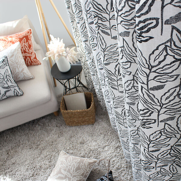 C MA DECO - Rideau à œillets LODGE en coton recyclé - Blanc - L.140xH.240cm - large