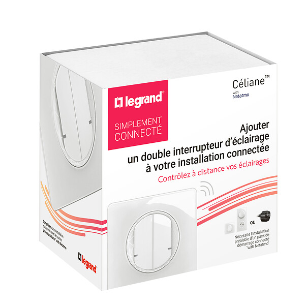 LEGRAND - Interrupteur double connecté Céliane with Netatmo - Blanc - large