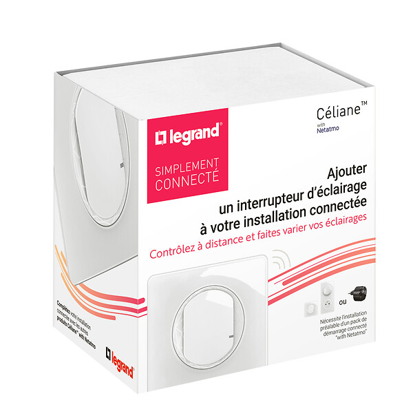 LEGRAND - Interrupteur connecté Céliane - Blanc - Variation sans fil - large