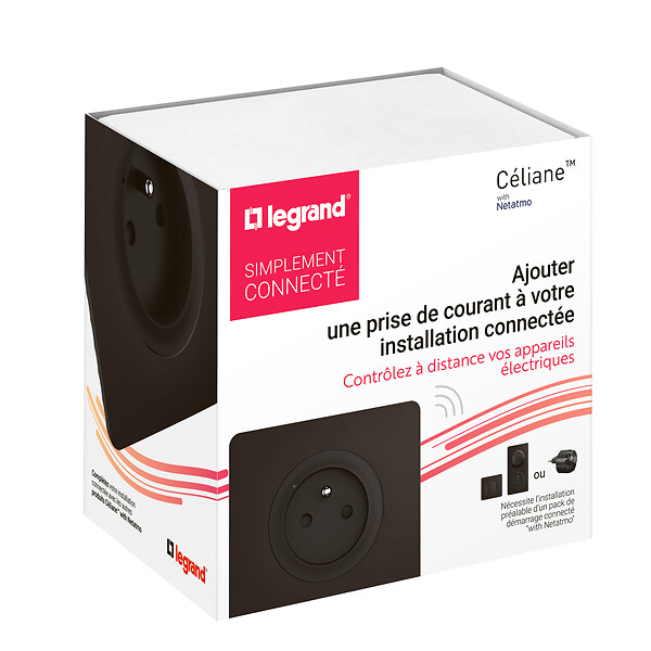 LEGRAND - Prise connectée 16A Céliane Noir Mat - large