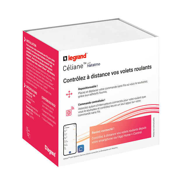 LEGRAND - Commande sans fil pour volet roulant Céliane Noir Mat - large
