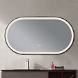 LUXURYBAIN - Miroir salle de bain LED ovale 120x60cm anti buée avec cadre en aluminium noir- LuxuryBain - vignette
