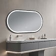 LUXURYBAIN - Miroir salle de bain LED ovale 120x60cm anti buée avec cadre en aluminium noir- LuxuryBain - vignette