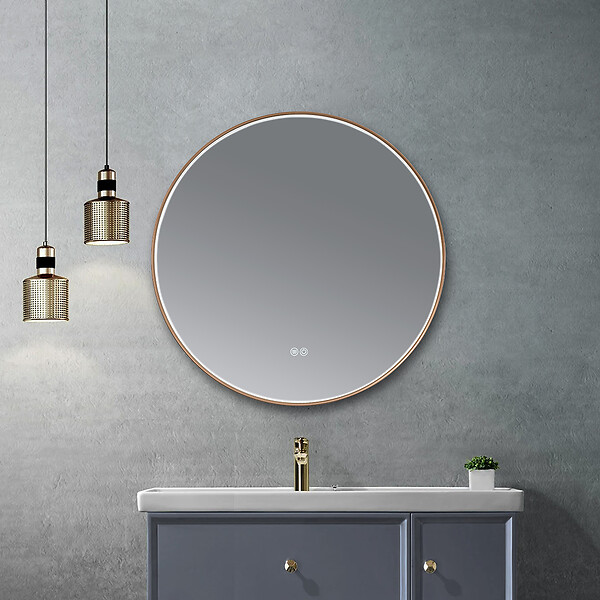 LUXURYBAIN - Miroir salle de bain LED rond 80cm cuivré avec anti buée- LuxuryBain - large