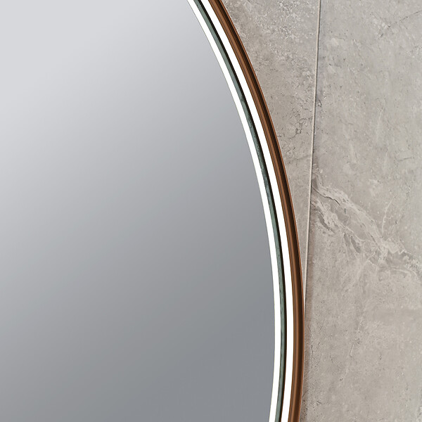 LUXURYBAIN - Miroir salle de bain LED rond 80cm cuivré avec anti buée- LuxuryBain - large