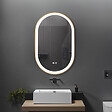 LUXURYBAIN - Miroir salle de bain LED ovale 60x90cm anti buée avec cadre en aluminium doré- LuxuryBain - vignette