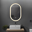 LUXURYBAIN - Miroir salle de bain LED ovale 60x90cm anti buée avec cadre en aluminium doré- LuxuryBain - vignette