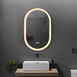 LUXURYBAIN - Miroir salle de bain LED ovale 60x90cm anti buée avec cadre en aluminium doré- LuxuryBain - vignette