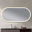 LUXURYBAIN - Miroir salle de bain LED ovale 110x60cm anti buée avec cadre en aluminium doré- LuxuryBain - vignette