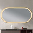 LUXURYBAIN - Miroir salle de bain LED ovale 110x60cm anti buée avec cadre en aluminium doré- LuxuryBain - vignette