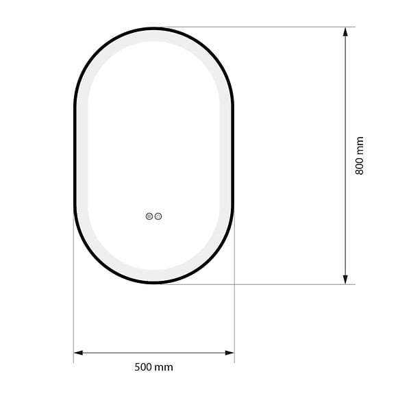 LUXURYBAIN - Miroir salle de bain LED ovale 50x80cm anti buée avec cadre en aluminium noir- LuxuryBain - large