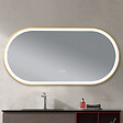 LUXURYBAIN - Miroir salle de bain LED ovale 120x60cm anti buée avec cadre en aluminium doré- LuxuryBain - vignette