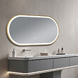 LUXURYBAIN - Miroir salle de bain LED ovale 120x60cm anti buée avec cadre en aluminium doré- LuxuryBain - vignette