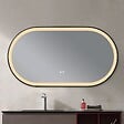 LUXURYBAIN - Miroir salle de bain LED ovale 110x60cm anti buée avec cadre en aluminium noir- LuxuryBain - vignette