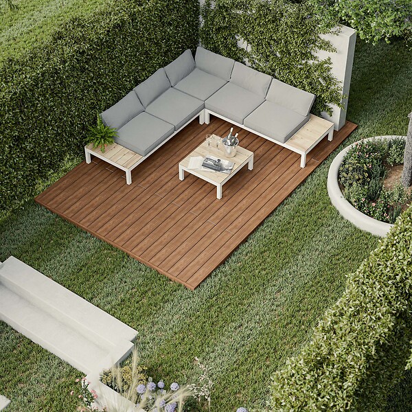 BELLAME - Kit Terrasse PVC BELLAME 5 m² (222 x 14,5 x 2,2 cm) - Chêne Miel - large