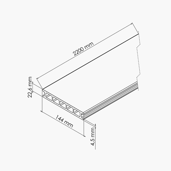 BELLAME - Kit Terrasse PVC BELLAME 5 m² (222 x 14,5 x 2,2 cm) - Chêne Miel - large