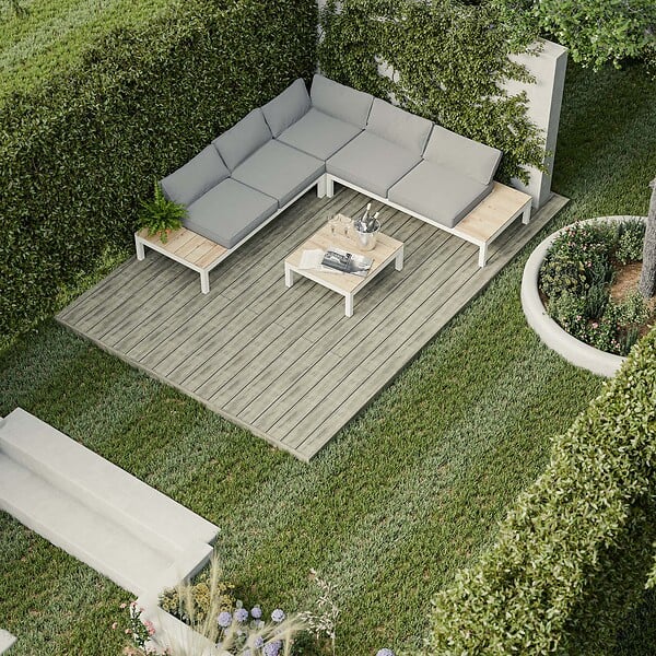BELLAME - Kit Terrasse PVC BELLAME 5 m² (222 x 14,5 x 2,2 cm) - Chêne Vieilli - large