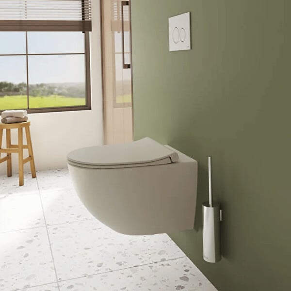 VITRA - Cuvette WC suspendu sans bride VitrA Sento lin + abattant frein de chute déclipsable - large